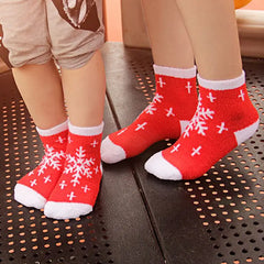 Kids 5-Pairs Cute Coral Fleece Christmas Socks
