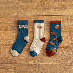 Kids 3-Pairs Cartoon Wool Medium Tube Socks