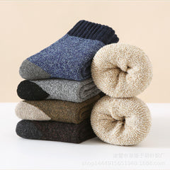 Men's 5-Pairs Thickened Wool Plush Retro Checker Socks