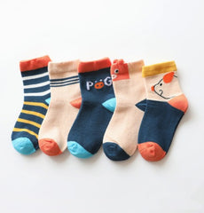 Kids 5-Pairs Cartoon Animal Socks