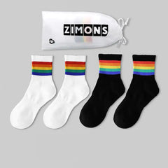 Men's 4-Pairs Thin Rainbow - Short Cotton Trendy Socks