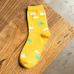 Women's Egg Print, Mid-Calf Cotton Socks