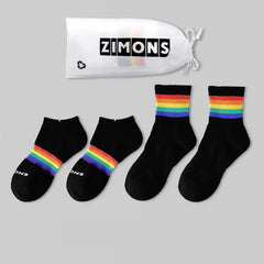 Men's 4-Pairs Thin Rainbow - Short Cotton Trendy Socks