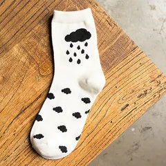 Women's Egg Print, Mid-Calf Cotton Socks