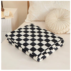 Blue & Black Plaid Flannel Blanket